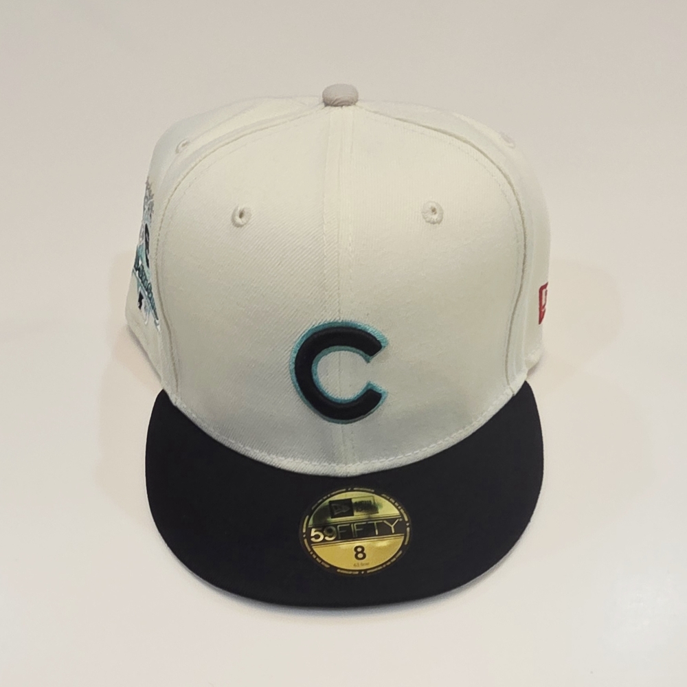 CHICAGO CUBS|New Era 59Fifty Cooperstown Collection|Cream/Black/Mint|Size 8